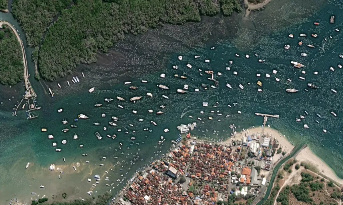 Flyfoto av Serangan, Bali