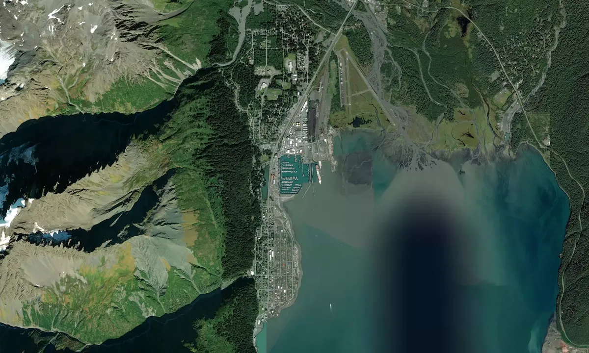 Flyfoto av Seward Small Boat Harbor