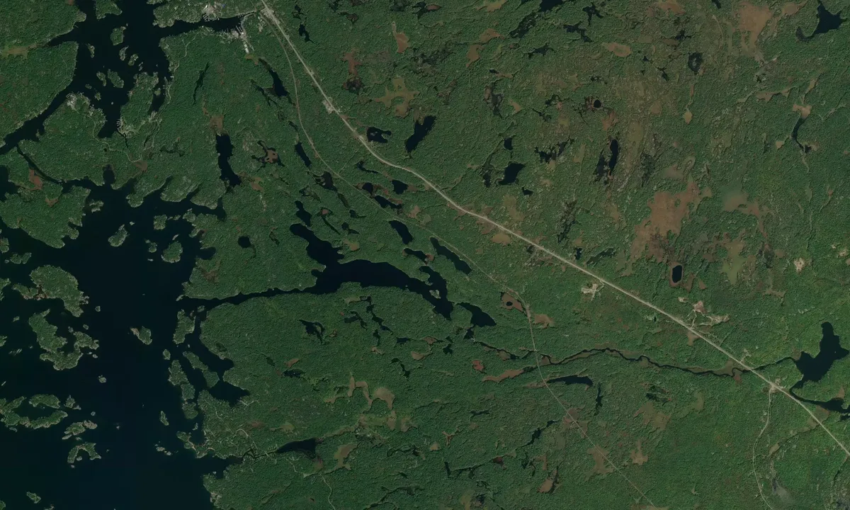 Flyfoto av Shawanaga Second Bay