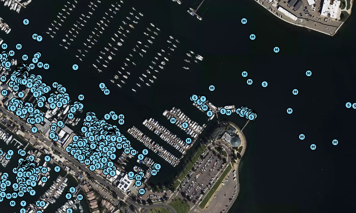 Satelite image of Shelter Cove Marina - California