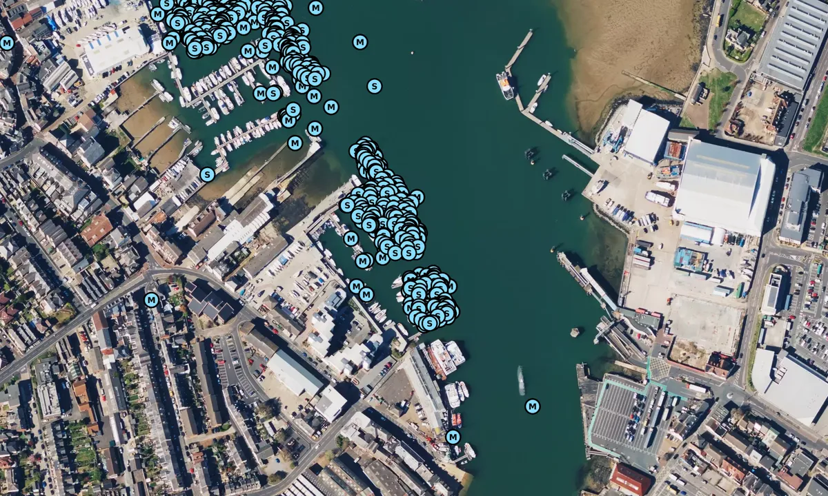Flyfoto av Shepards Wharf Marina