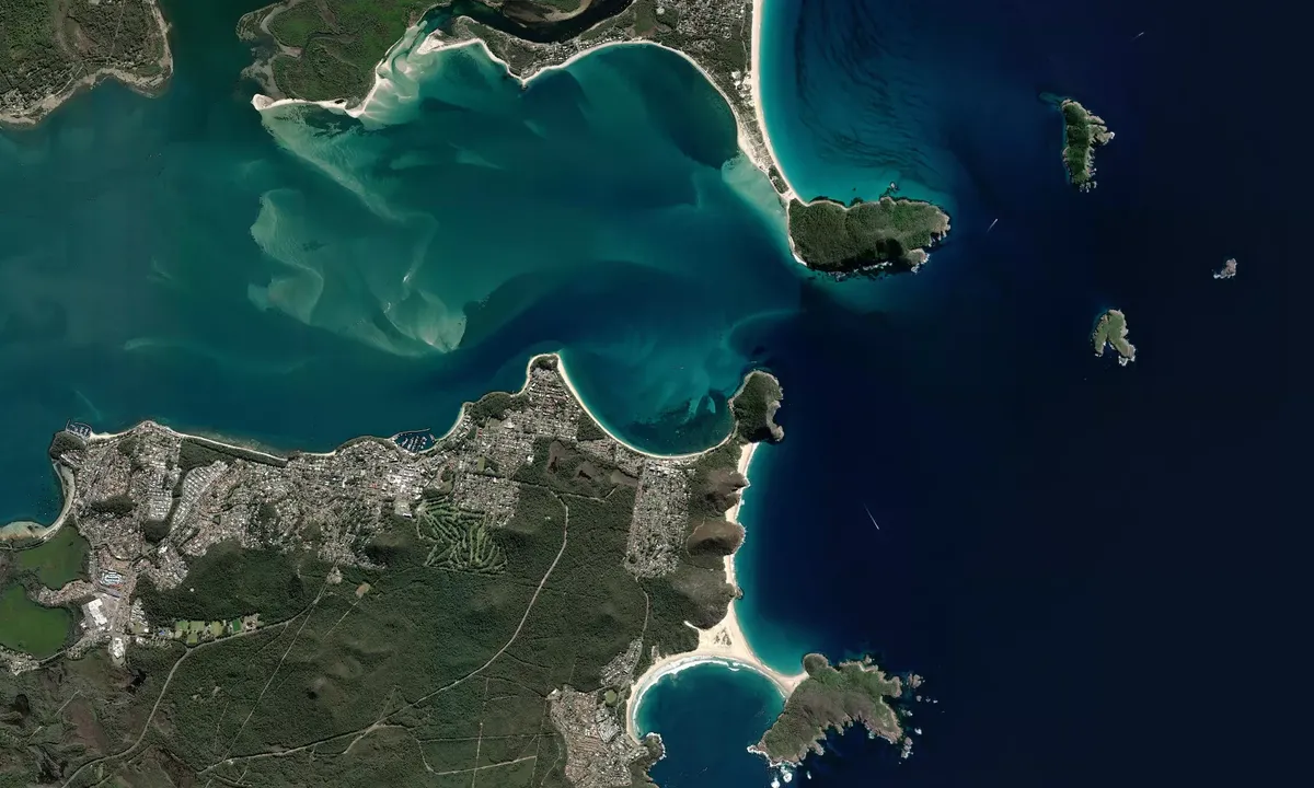Flyfoto av Shoal Bay (moorings)