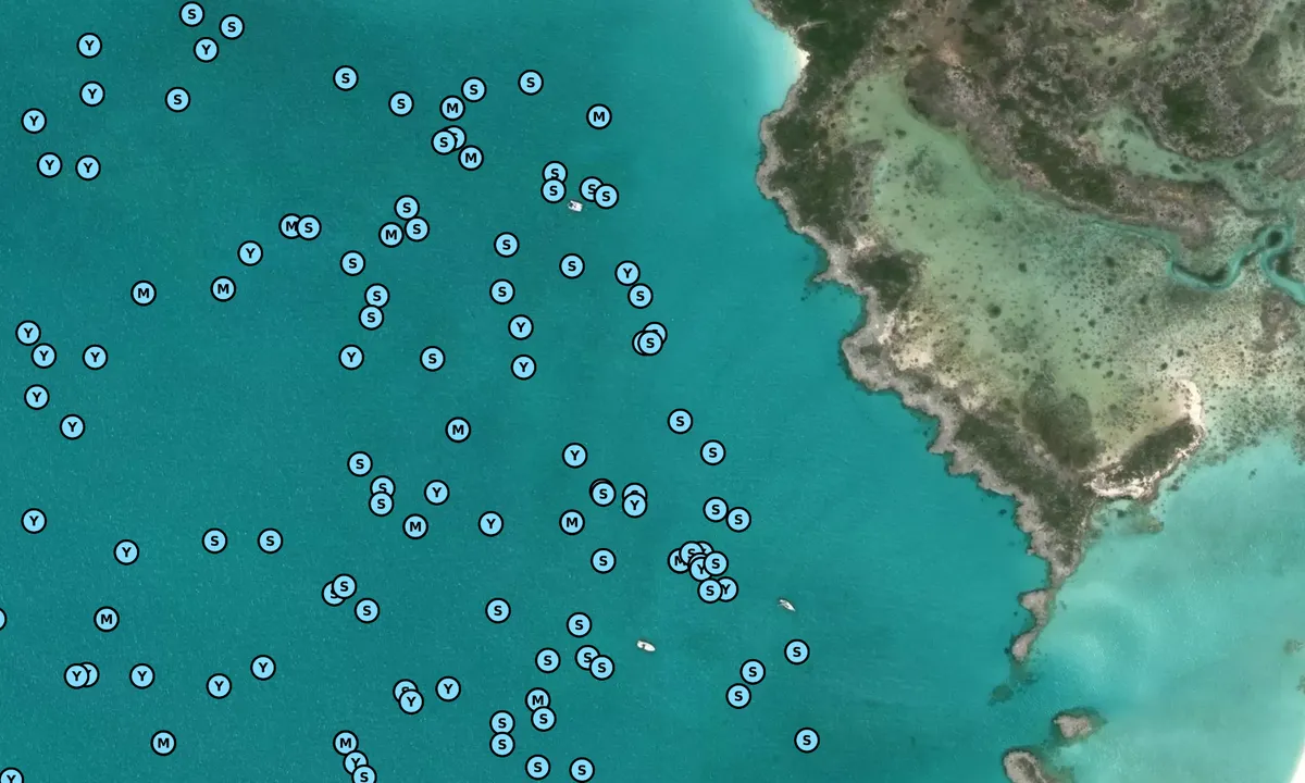 Satelite image of Shroud Cay Mooring Field (Exuma Cays Land & Sea Pa