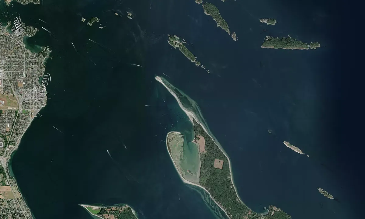 Flyfoto av Sidney Spit