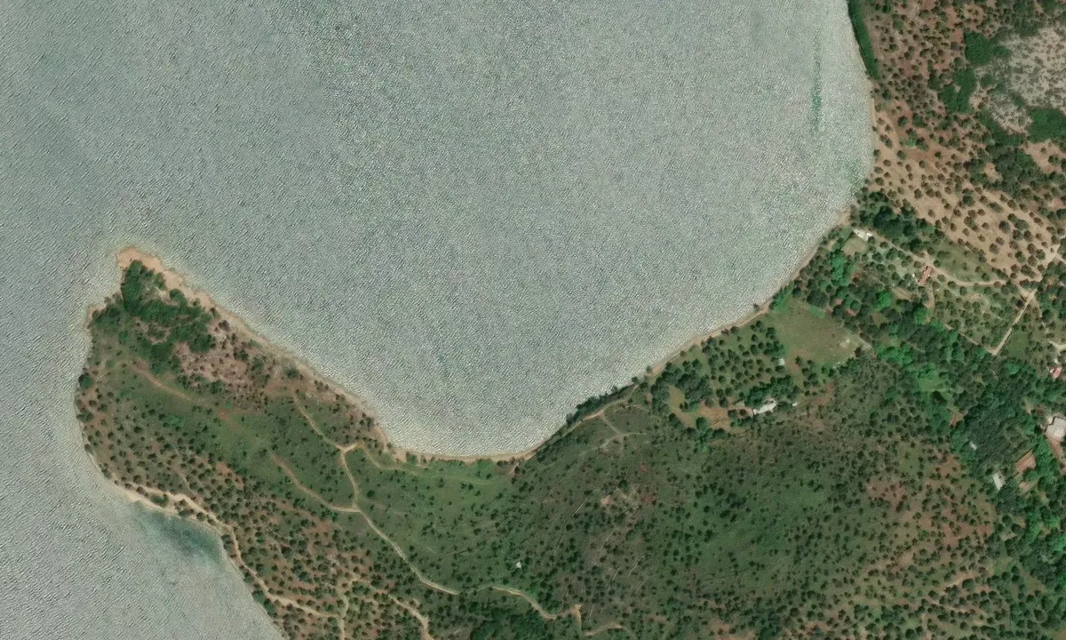 Satelite image of Skala Loutra In Southerly Wind