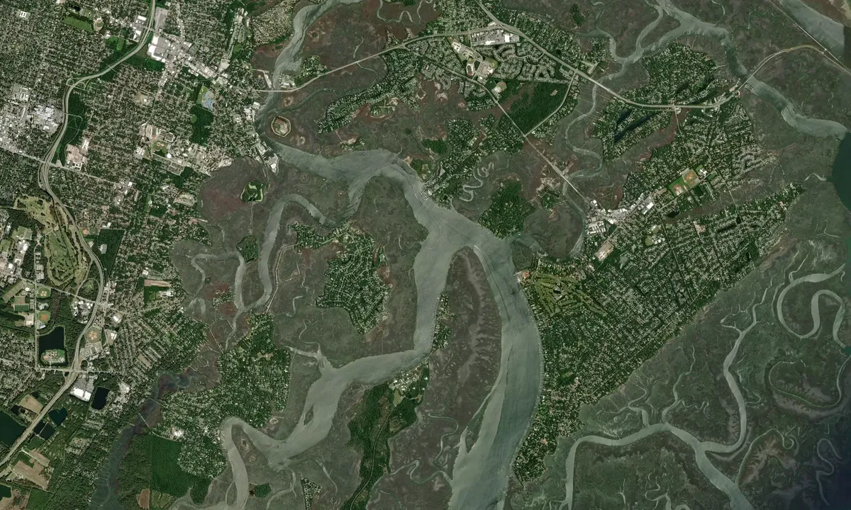 Flyfoto av Skidaway River