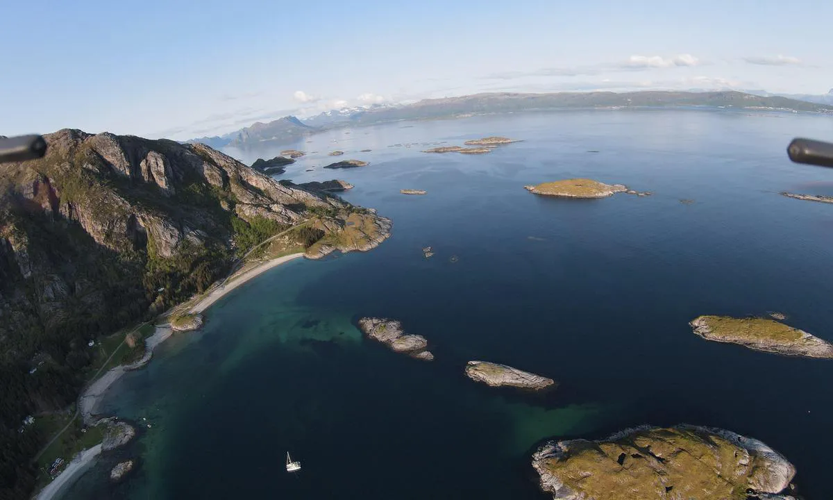Skjåvika: at the right side of the pictures you can see northern parts of Bodo.