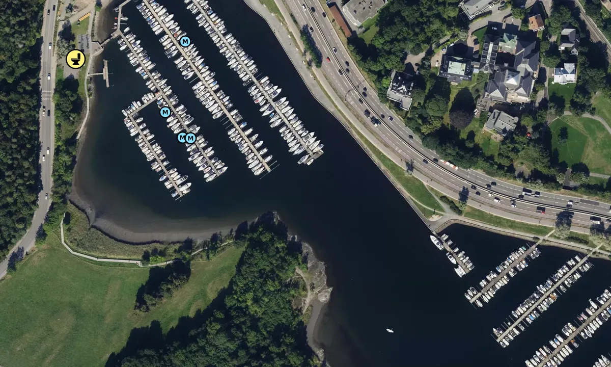 Satelite image of Skøyen Båtforening