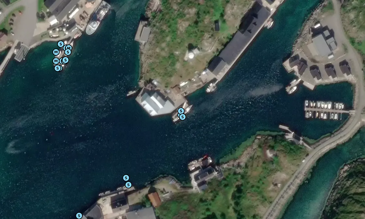 Satelite image of Skrova privat gjestebrygge