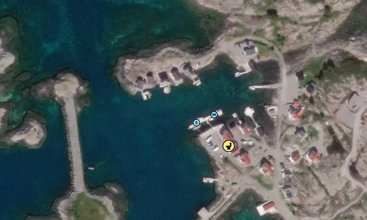 Satelite image of Småværet Gjestehavn
