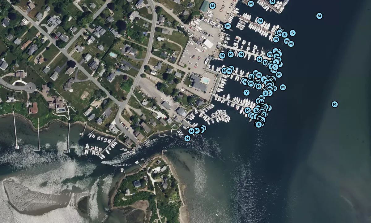 Satelite image of Snug Harbor Marina - Narragansett
