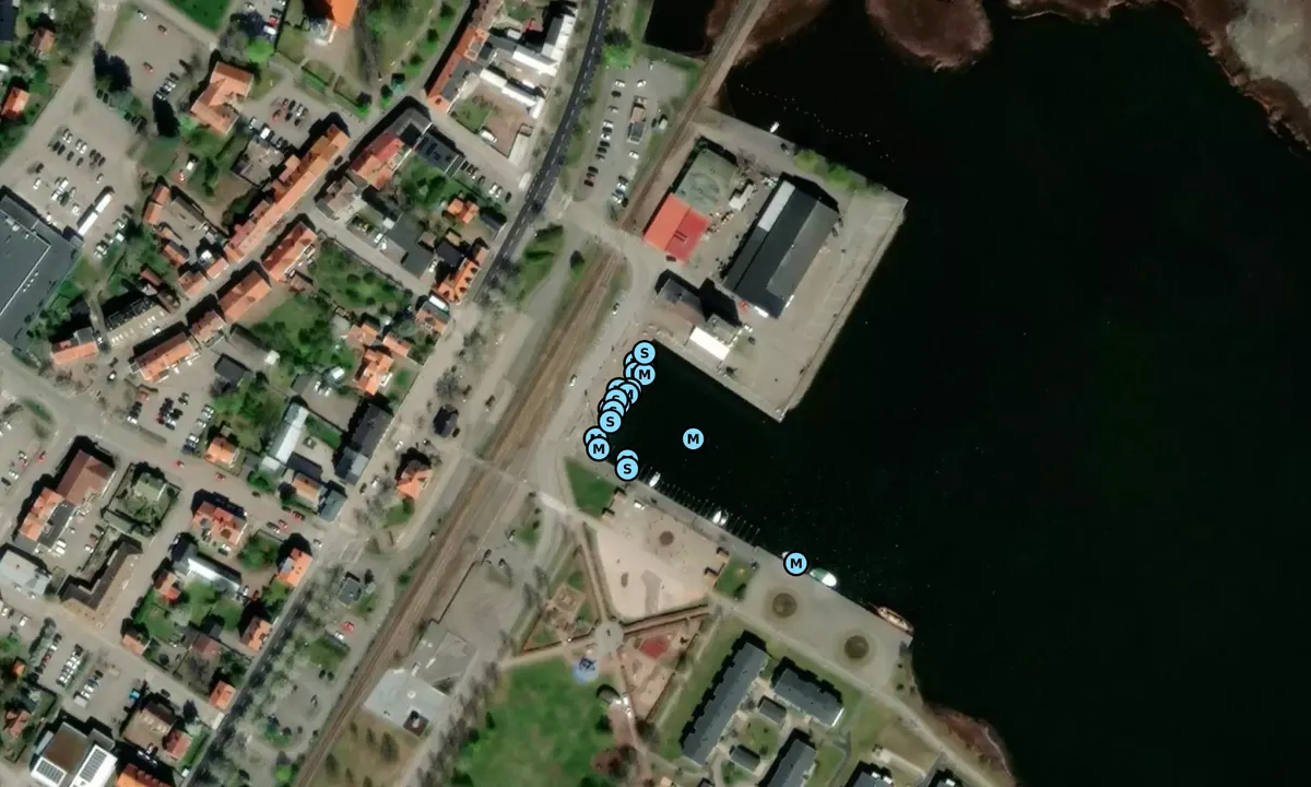 Flyfoto av Södra Kajens gästhamn, Mönsterås