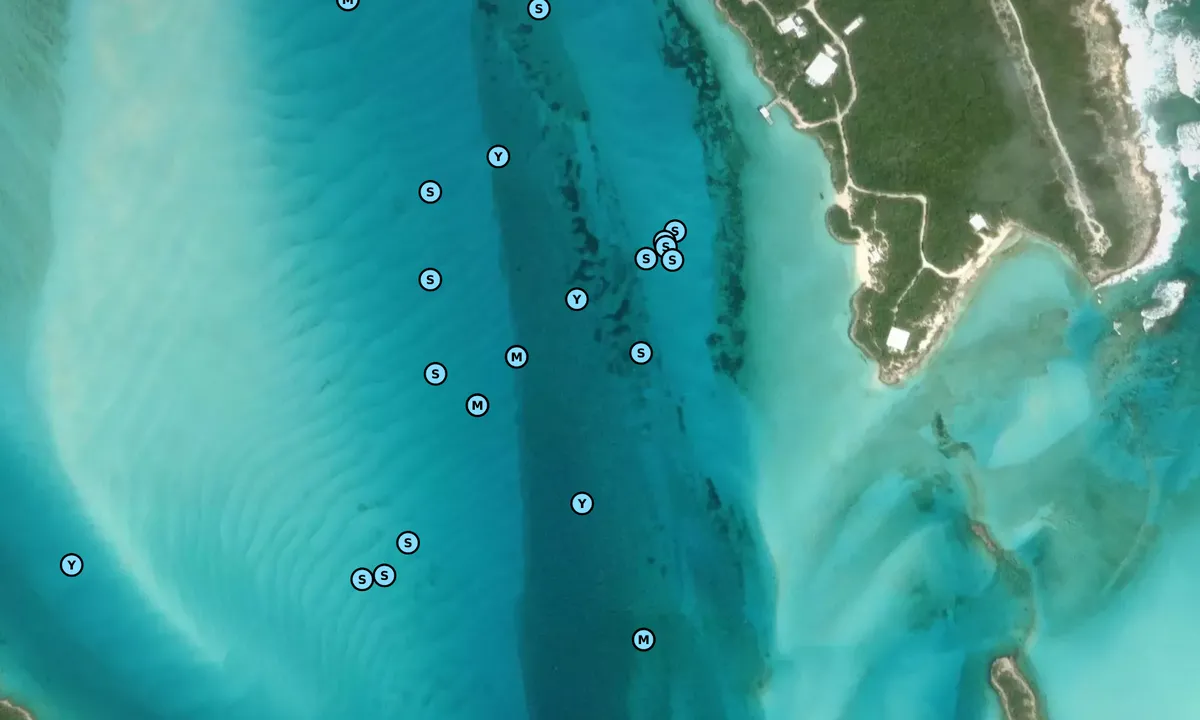 Satelite image of Soldier Cay Anchorage