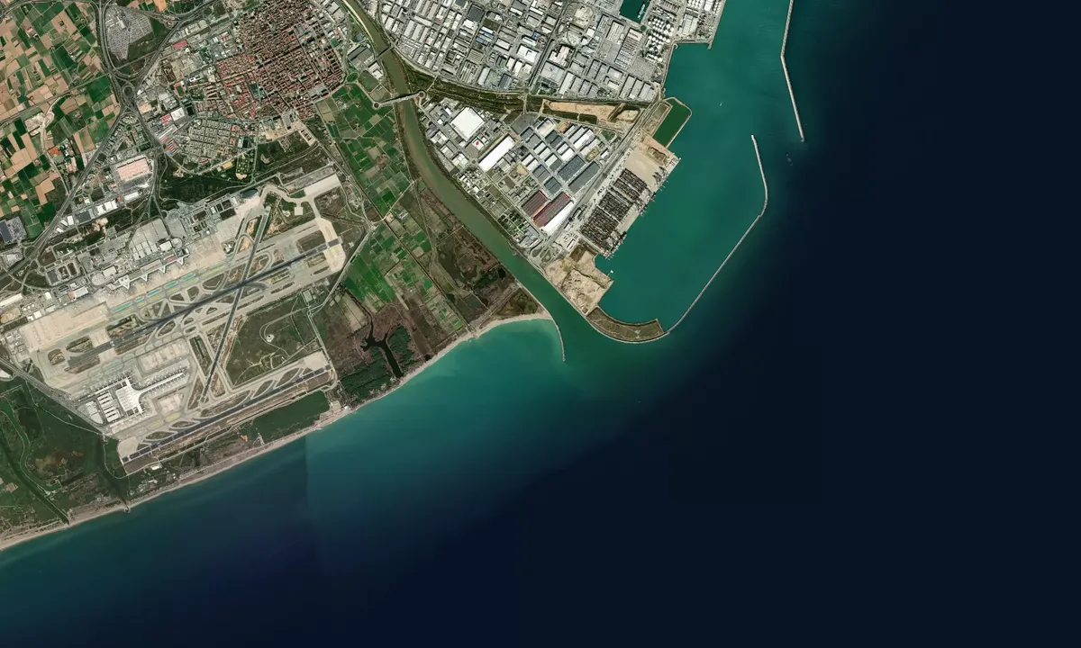 Flyfoto av South Barcelona