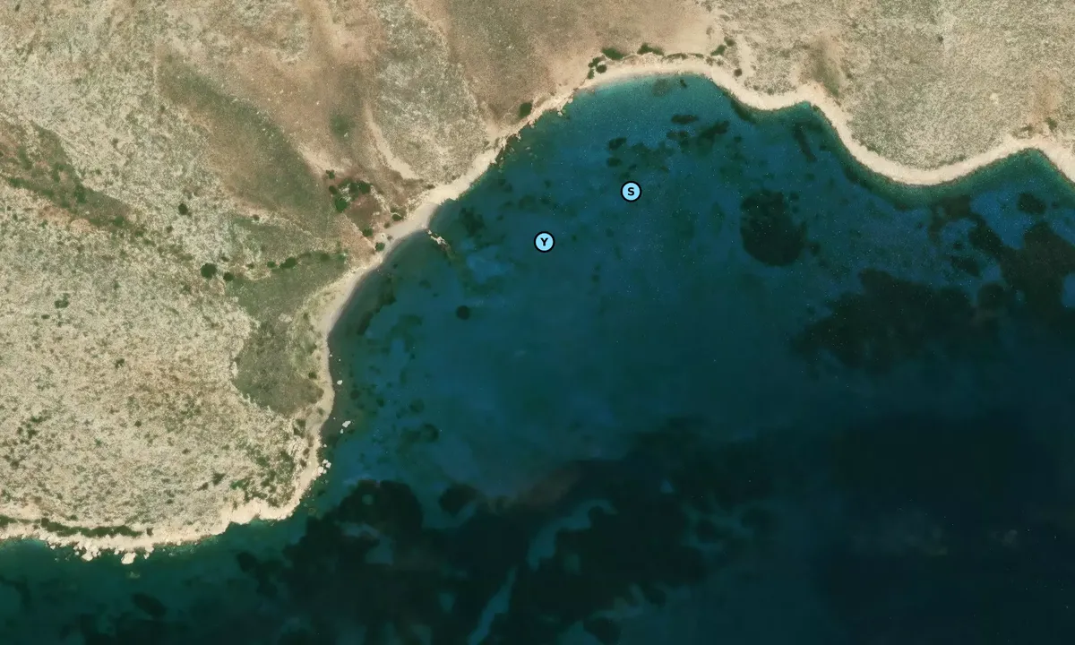 Satelite image of Southern Pserimos/ Zephyr bay