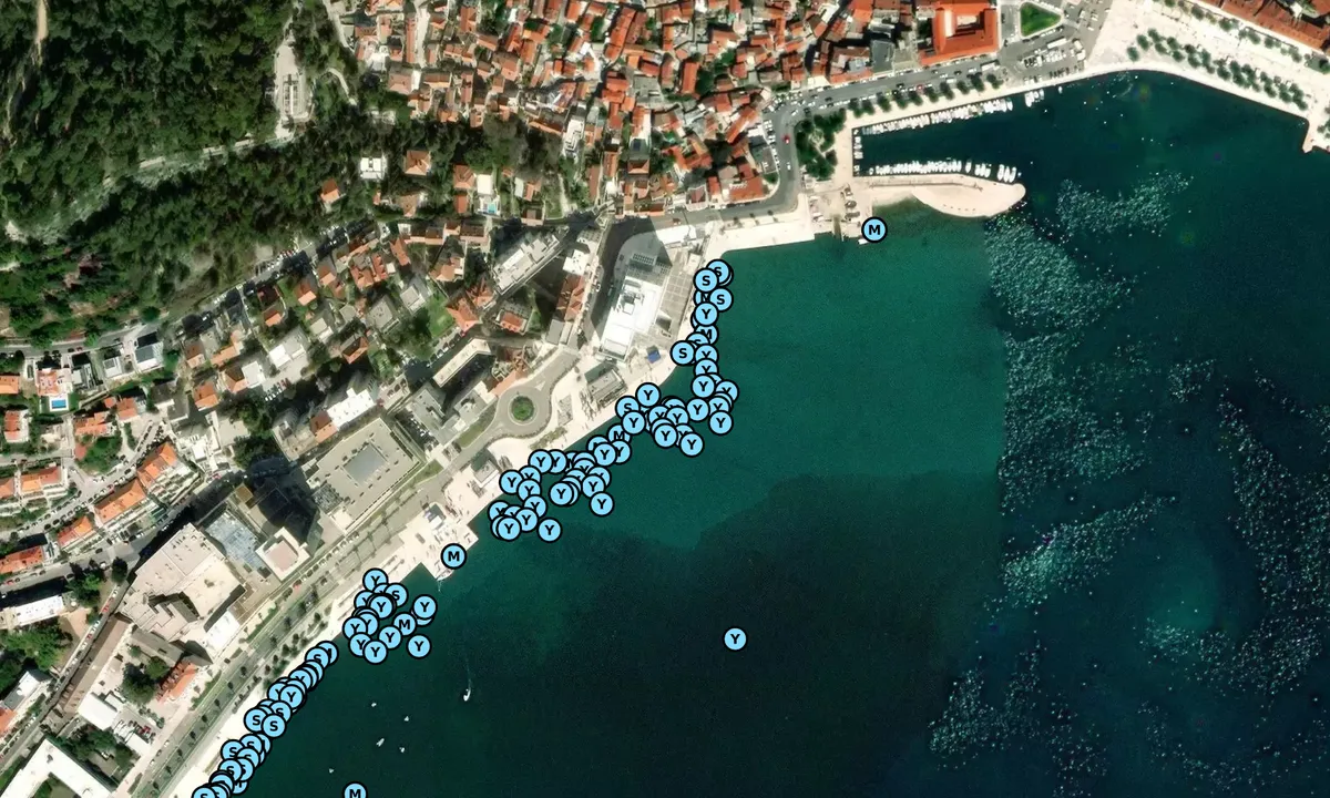 Satelite image of Split West Harbour