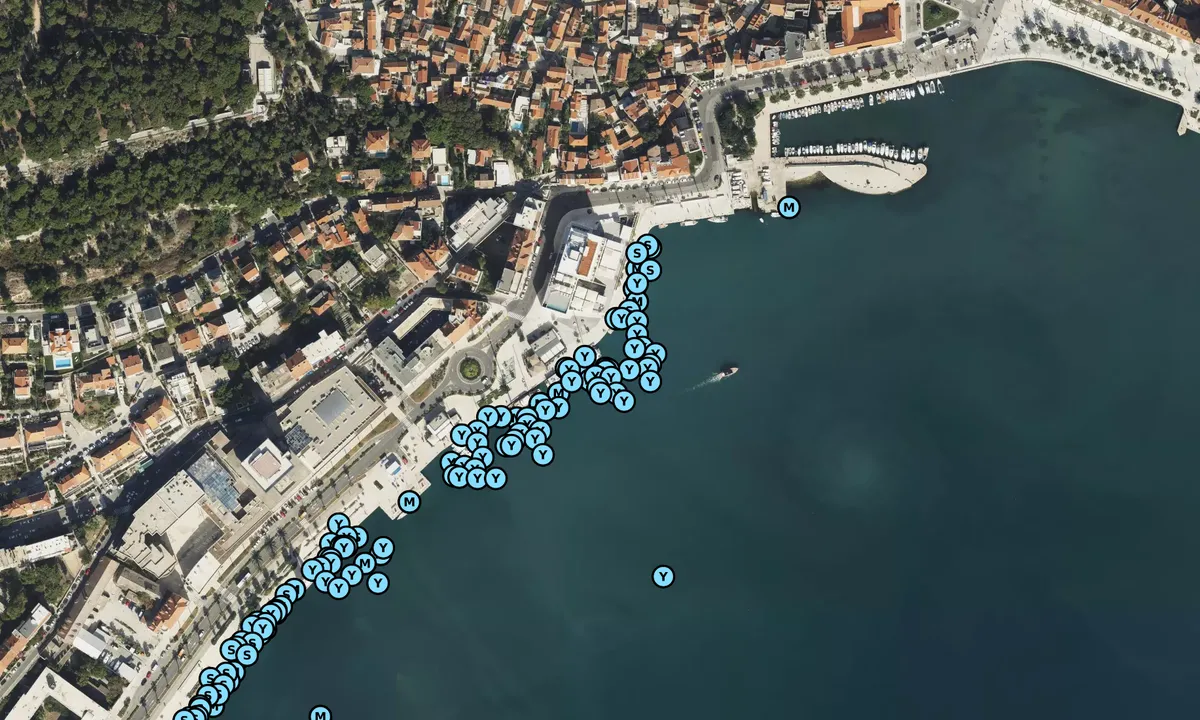 Satelite image of Split West Harbour