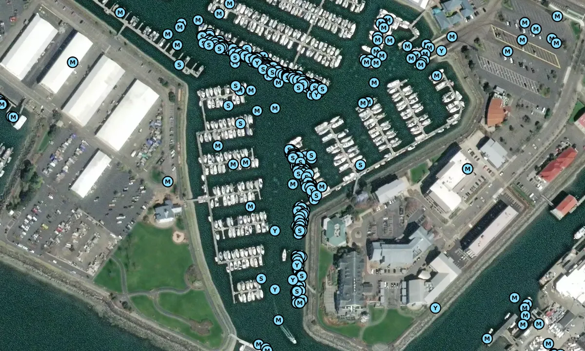 Satelite image of Squalicum Harbor East