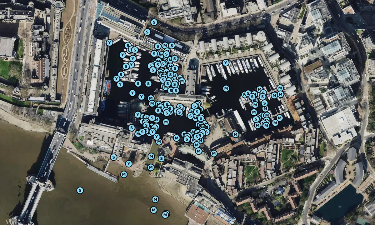 Satelite image of St Katherine Docks - London