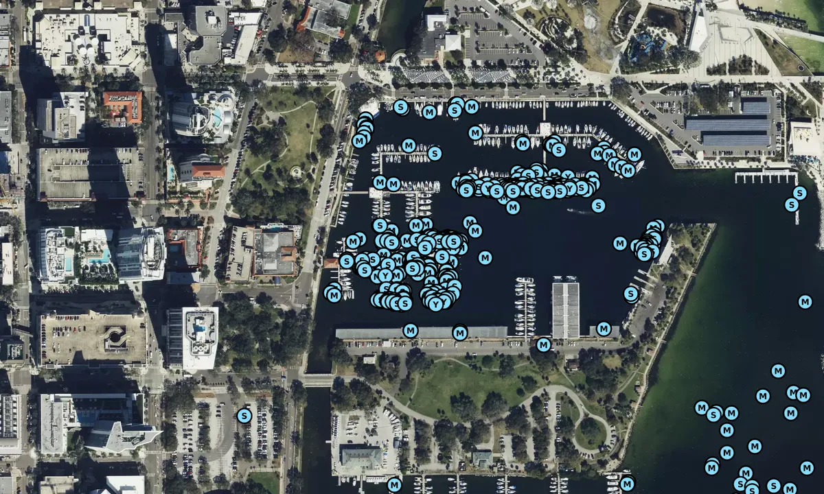 Satelite image of St Petersburg Yacht Club Marina