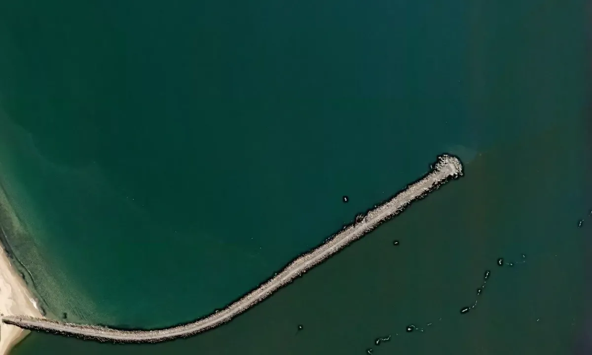 Flyfoto av Stockton Breakwater