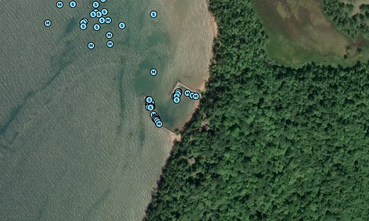 Satelite image of Stockton Island Visitor Center Safe Harbor