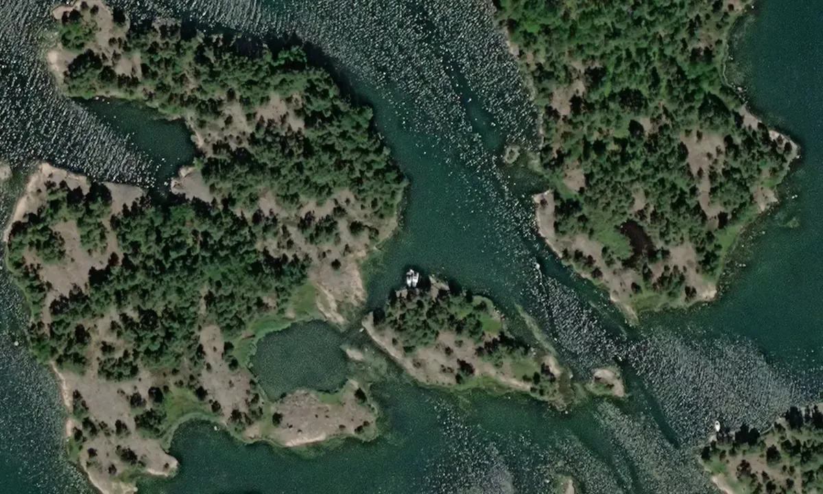 Flyfoto av Stora och Lilla Ramsholmen