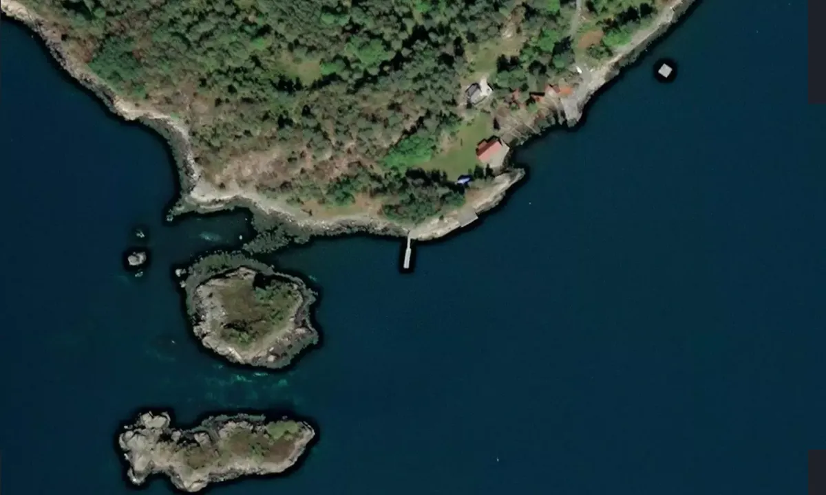Satelite image of Svinøya friluftsområde - sør