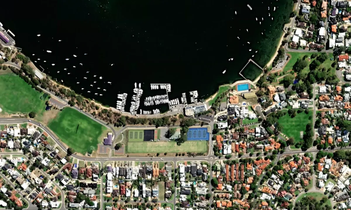 Flyfoto av Swan River Marina