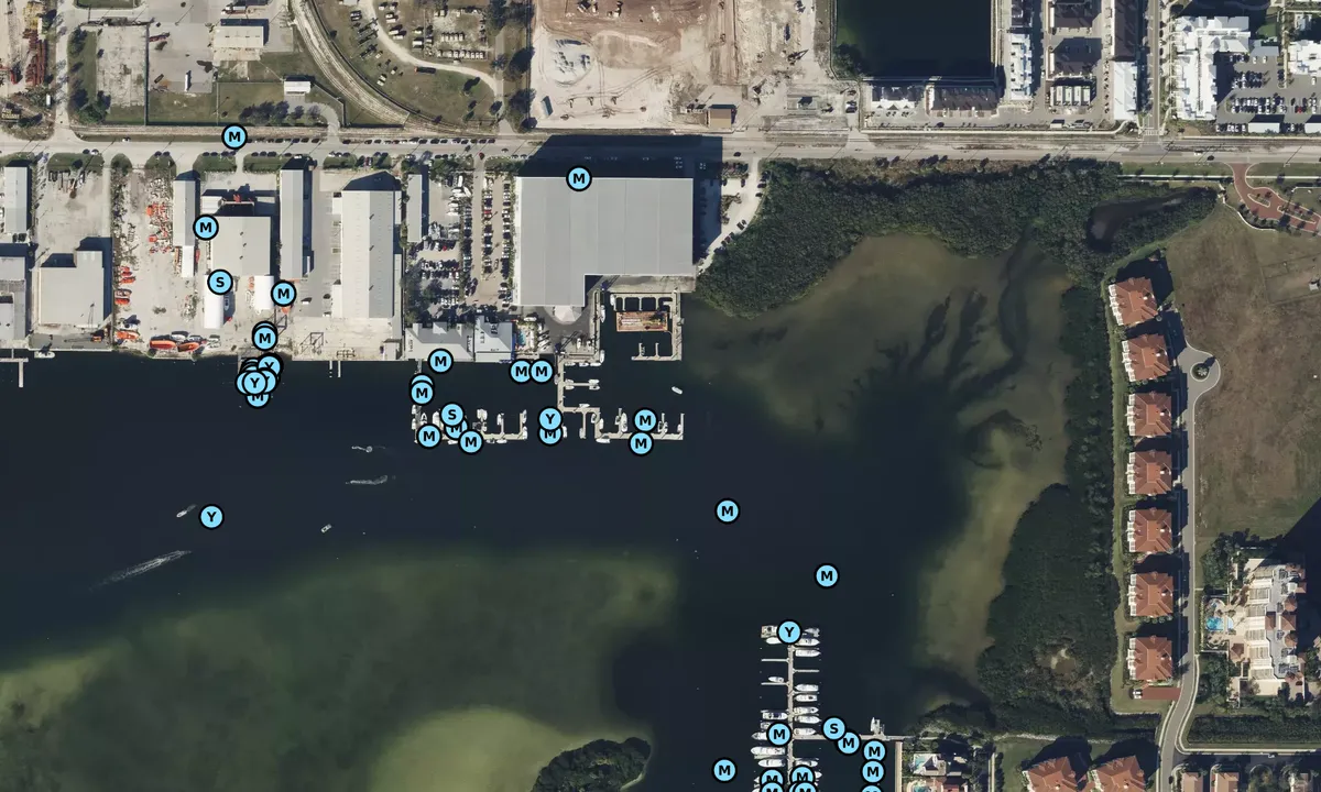 Satelite image of Tampa Harbour Yacht Club