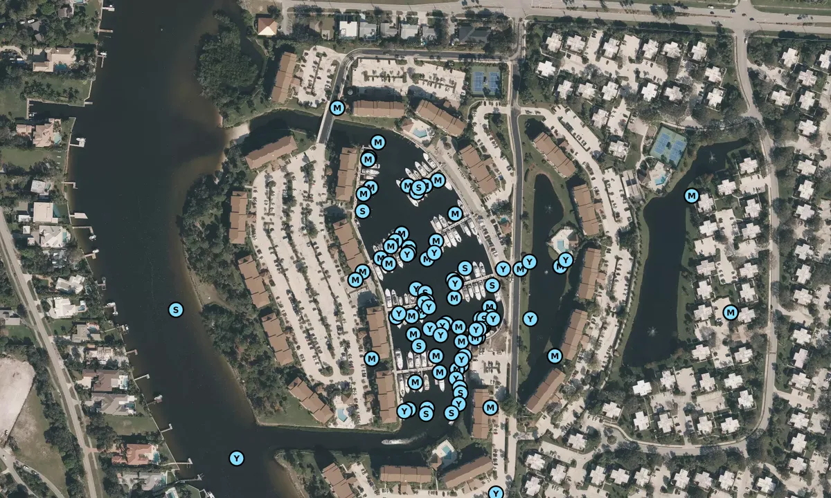 Satelite image of The Bluffs Marina