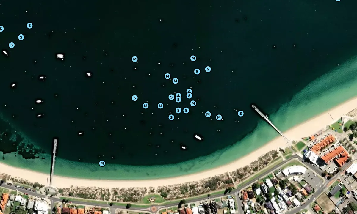 Satelite image of The Cruising Yacht Club of WA (mooring area)
