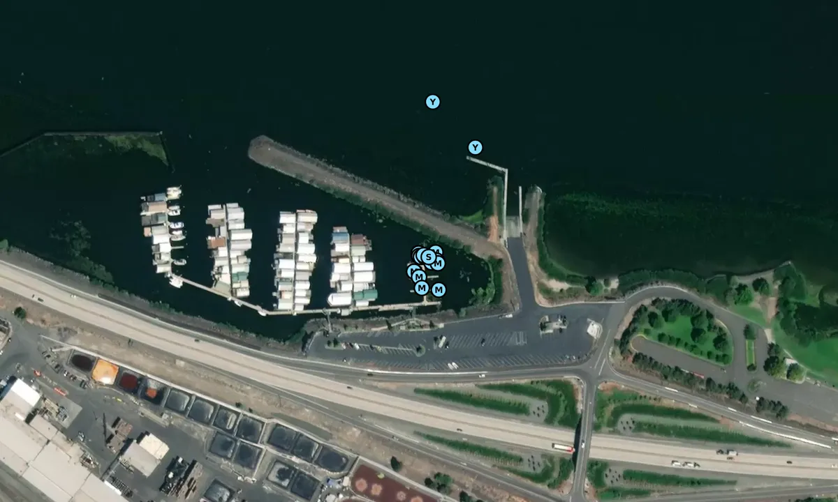 Satelite image of The Dalles Yacht Club