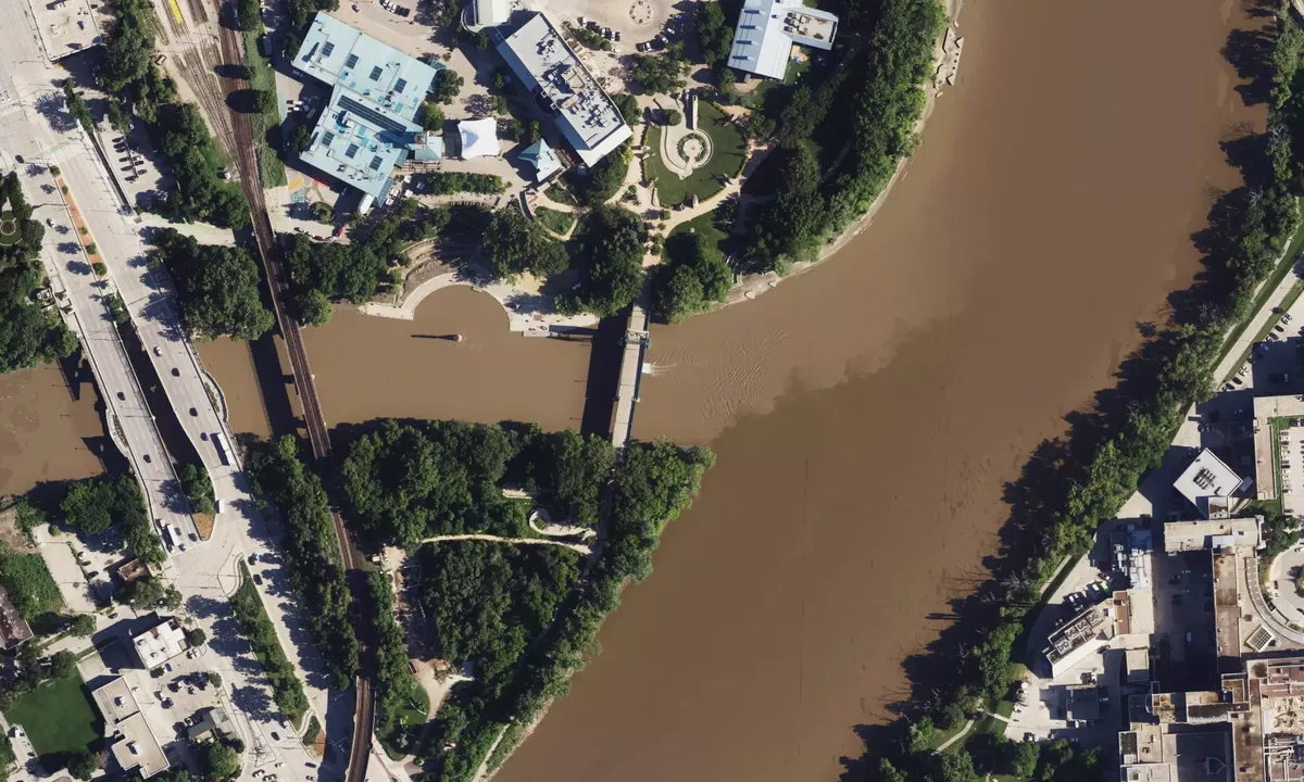 Satelite image of The Forks Docks