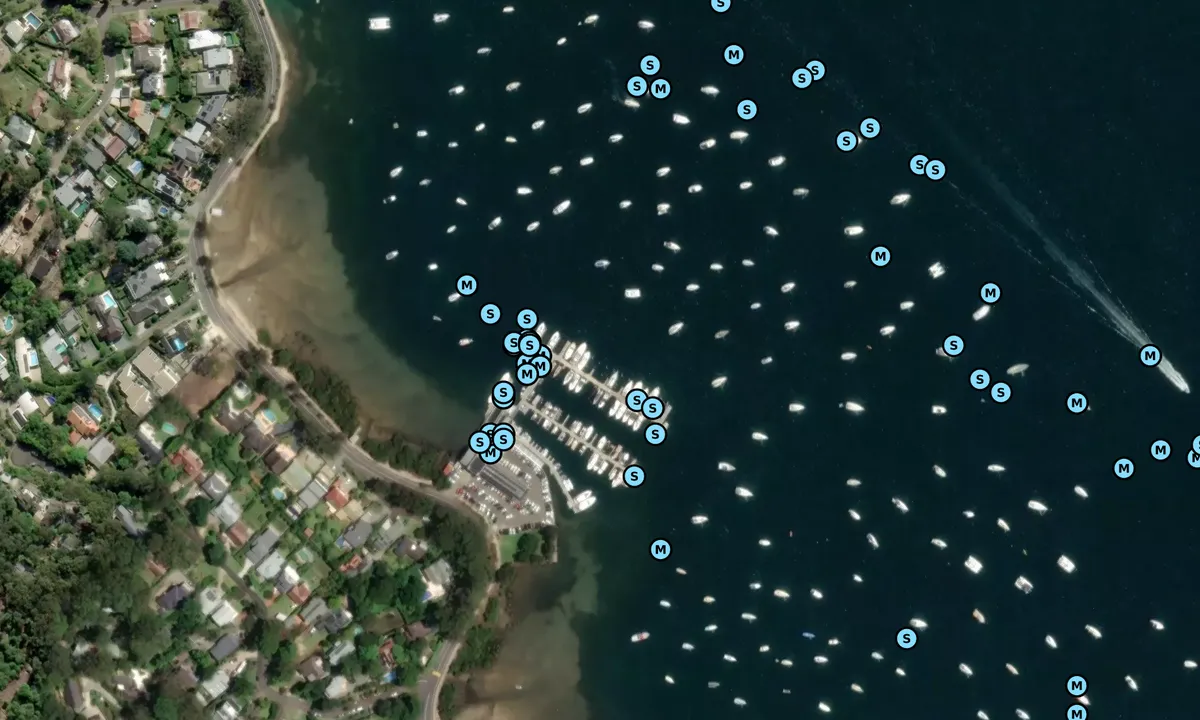Satelite image of The Quays Marine Centre on Pittwater