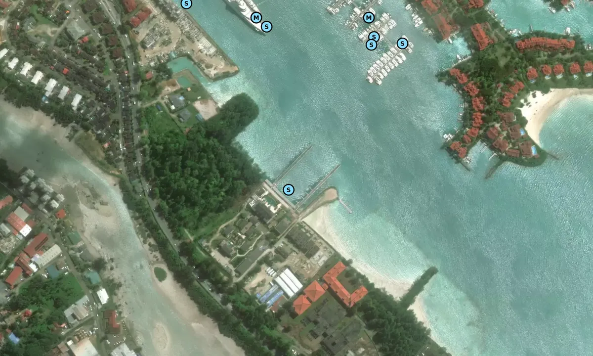 Satelite image of The Wharf Hotel and Marina