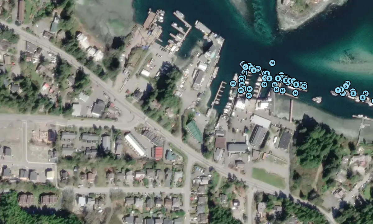 Satelite image of Tofino Resort + Marina