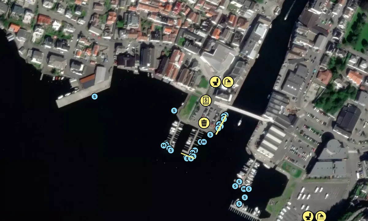 Satelite image of Tollbodbryggen - Flekkefjord