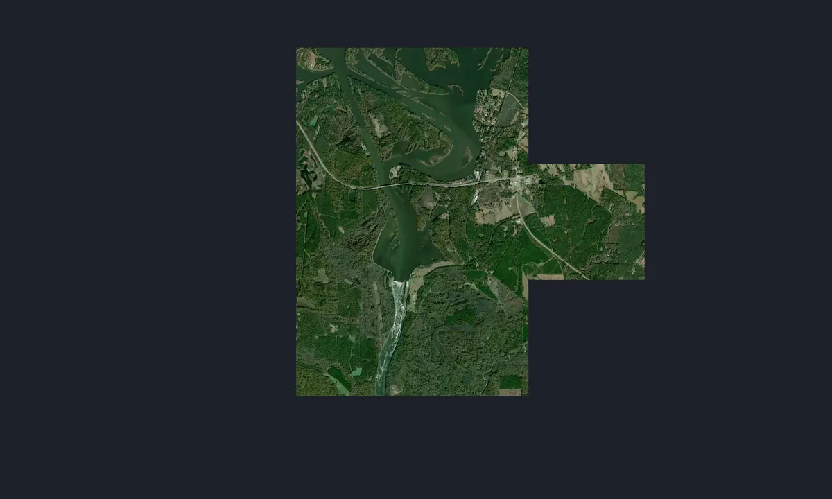 Flyfoto av Tom Bevill Lock and Dam