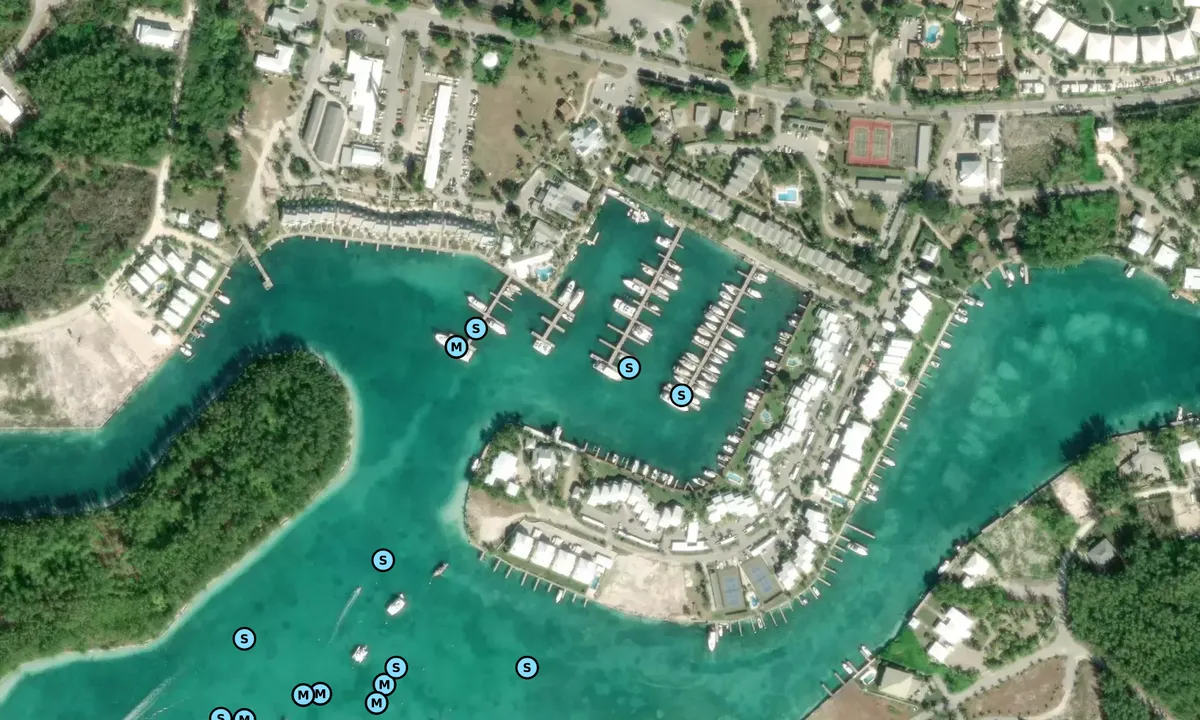 Satelite image of Treasure Cay Resort and Marina