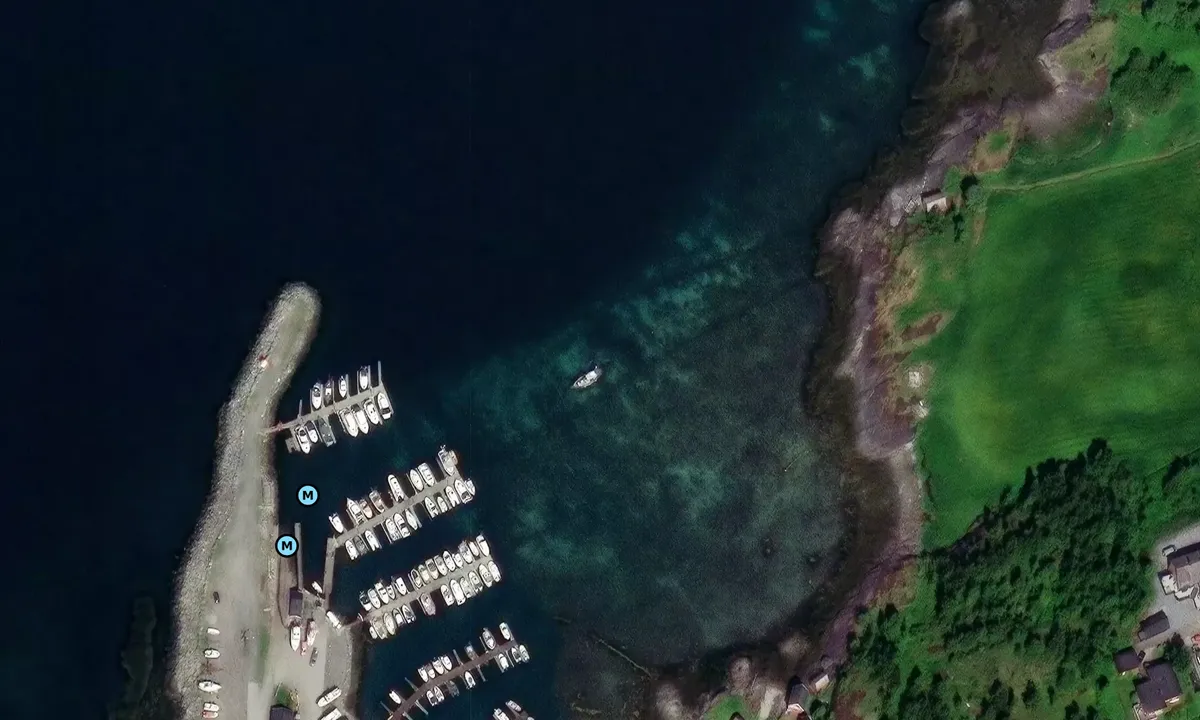 Satelite image of Tverlandet Båtforening