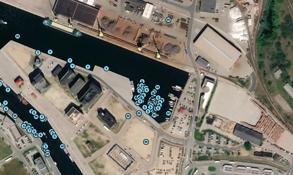 Flyfoto av Übersee Hafen Wismar