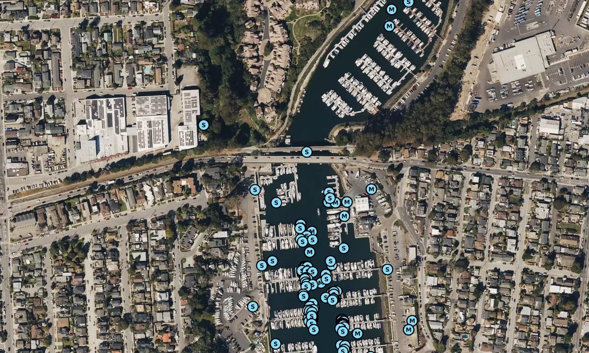 Satelite image of UCSC Community Boating Center