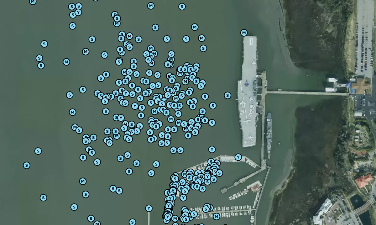 Satelite image of USS Yorktown