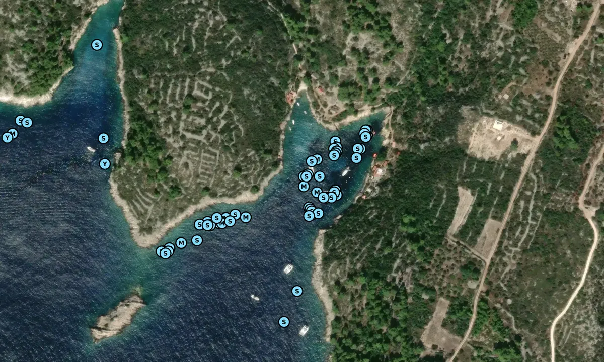 Satelite image of Uvala Tatinja - Lonely Paradise
