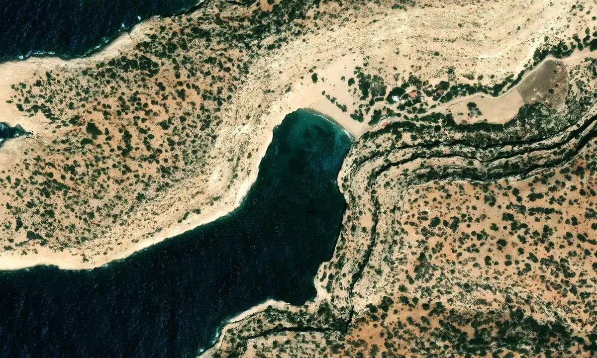 Satelite image of Vathi Beach