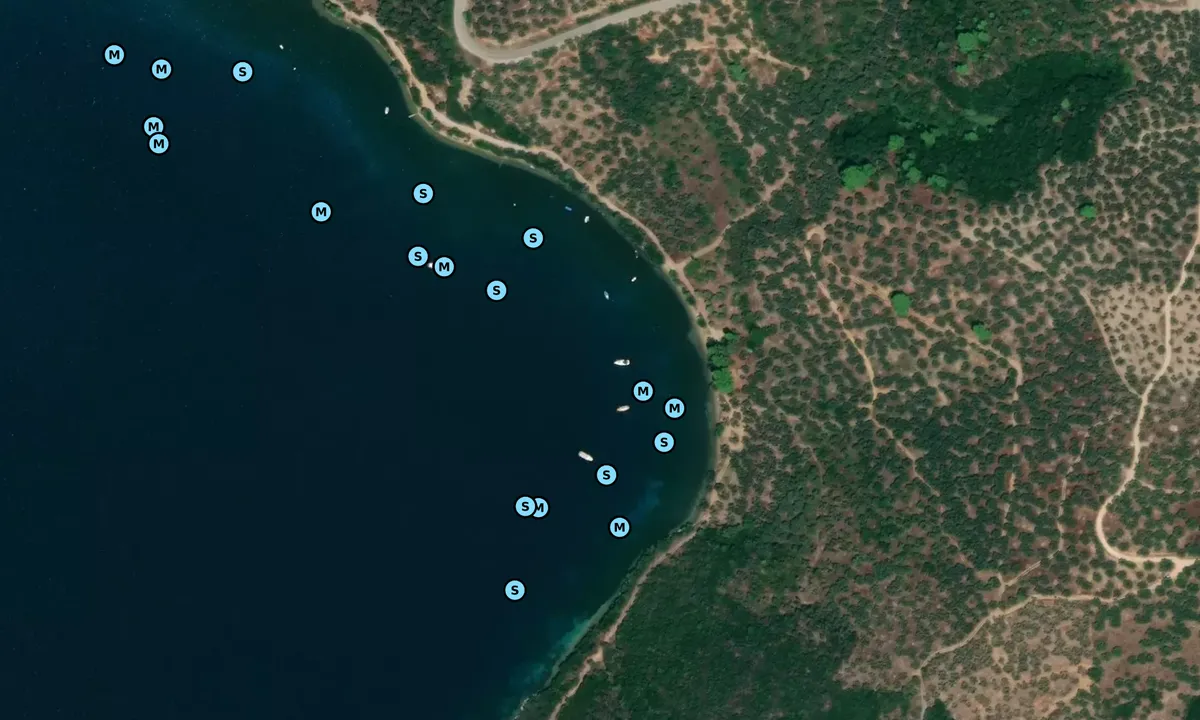 Satelite image of Vathykelos Bay East