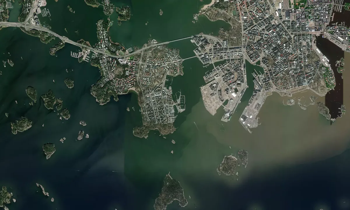 Flyfoto av Vattuniemen Venesatama