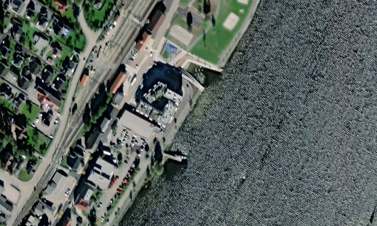 Satelite image of Vikersund/ Pollen sør fast brygge