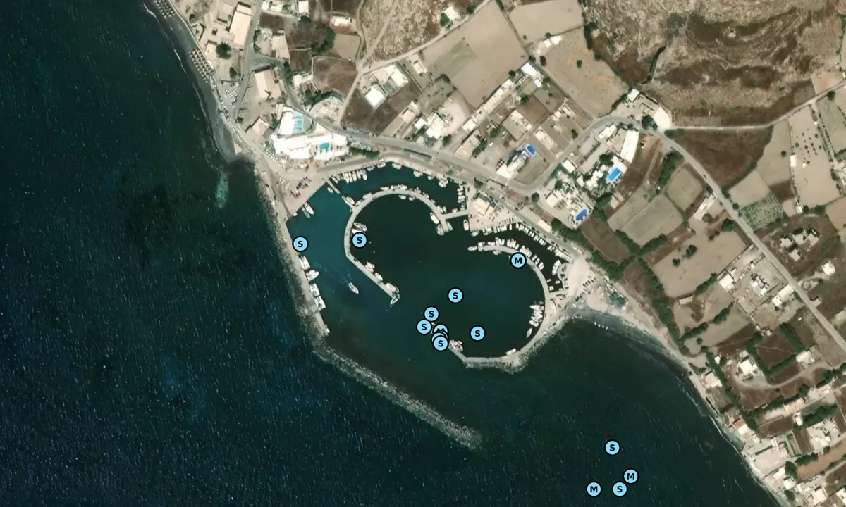 Satelite image of Vlychada Harbour